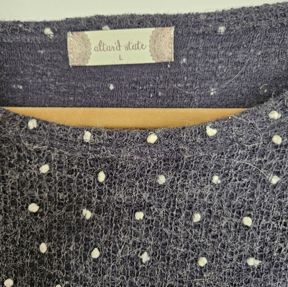 Dark blue with ivory polka dots and ivory lace flounce - Picture 2 of 3